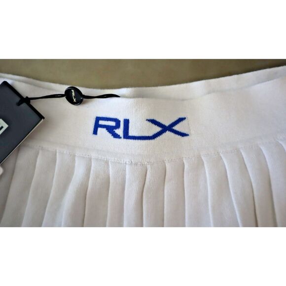 RLX Ralph Lauren Women Sz M White Multi Pleated Golf Pickleball Tennis Skort - Picture 4 of 11